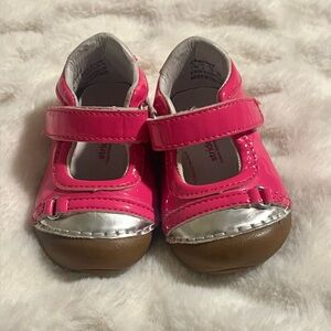 Stride Rite Pink and Silver Baby Shoes